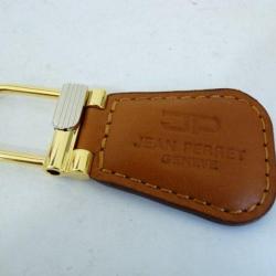 Porte clefs pub cuir brun montres JEAN PERRET horlogerie