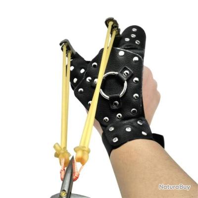 Gants De Tir à L'arc En Cuir Noir - Trois Doigts - Ambidextre - Homme/Femme - Neuf