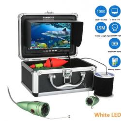 Caméra vidéo de pêche sous-marine 1000tvl 6W avec lampe IR/LED blanc avec moniteur  15m de cable