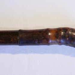 Canne épée  Bois sculpté en faux roseau XIXème