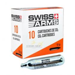 Boîte 10 cartouches de CO2 de 12g Swiss Arms (marque suisse)