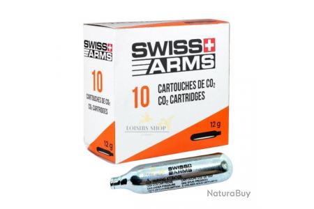 Swiss Arms - Lots de 25 Cartouches CO2 12g pour Airsoft - Produit de  Qualité