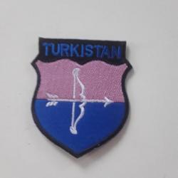 INSIGNE EN TISSU  DES VOLONTAIRES DU TURKISTAN DANS LES TROUPES D ELITES ALLEMANDES