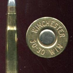 .30-30 Winchester - marquage : WINCHESTER 30-30 WIN  - balle cuivre pointe aluminium méplate