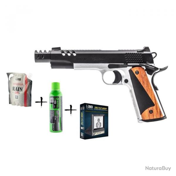 Pack Nol Rplique Vorsk GBB CS Defender PRO + Billes + Cibles + Gaz - 1 J