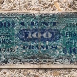 Billet d´invasion US 1944 : 100 Francs (original) daté 1944 ww2 USA