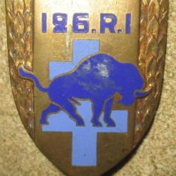 126° Régiment d'Infanterie, émail, bison bleu