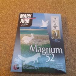 1 boite de 10 cartouches MARY ARM  MAGNUM52   cal.12 n°4