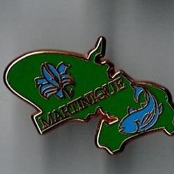 Pin's Martinique Carte Ile Doré Or Fin 24 Carats Ref 2224b