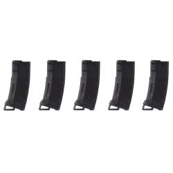 Pack de 5 chargeurs Mid-cap Speed 130 billes pour M4 AEG noir