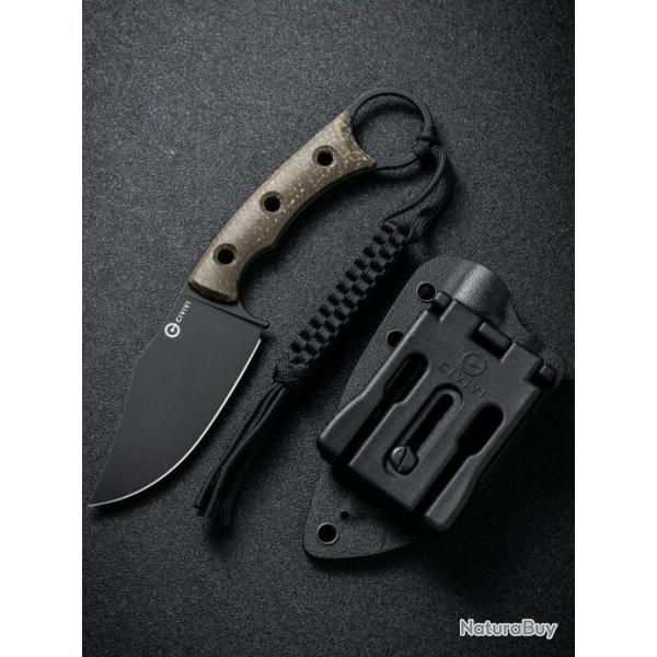 Couteau CIVIVI Midwatch Green Lame Clip Point Acier N690 Manche Micarta Etui Kydex CIVC20059B3