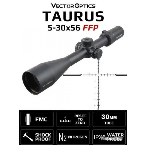 PROMO!! Vector Optics Taurus 5-30x56 30mm Lunette de Vise Tir Optique Tactique Longue Porte Chasse