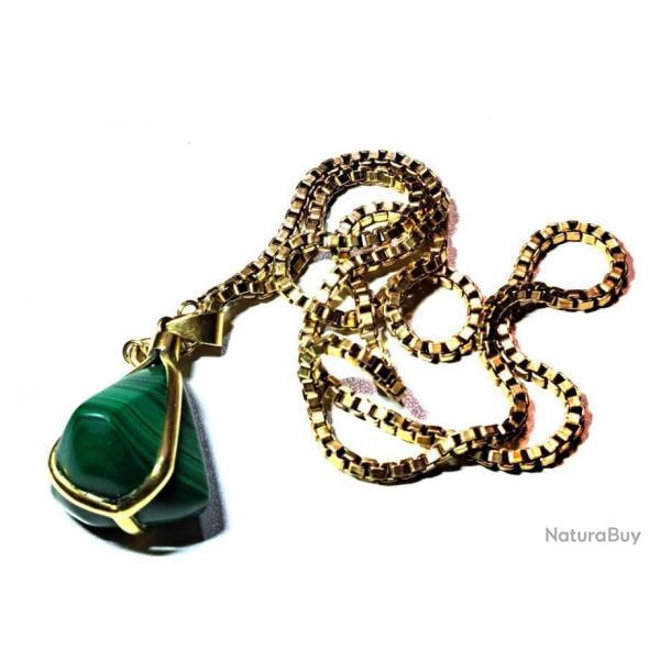 Chaine en Or 18 Kr 58cm 16 gr maille Vnitienne avec Poinons + pendentif Poinonne 18Kr+ pierre ++