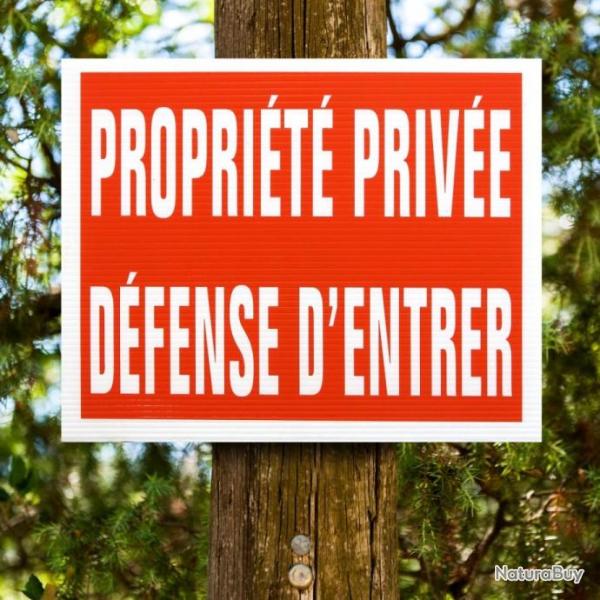 Panneau "PROPRIT PRIVE DFENSE D'ENTRER" en Akilux 20 x 25 cm