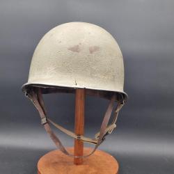 WW2 CASQUE US M1 A1 1ERE ARMEE RESISTANCE 1944 INSIGNE LINER - USA SECONDE GUERRE MONDIALE Très bon