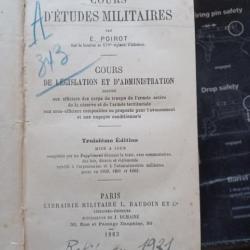 Vends livre "Cours d'études militaires" 1883