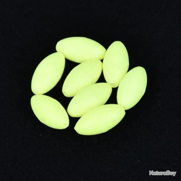 Perles ovales flottantes Sunset - Par 20 5x10 mm / Blanc - 5x10 mm / Phospho vert