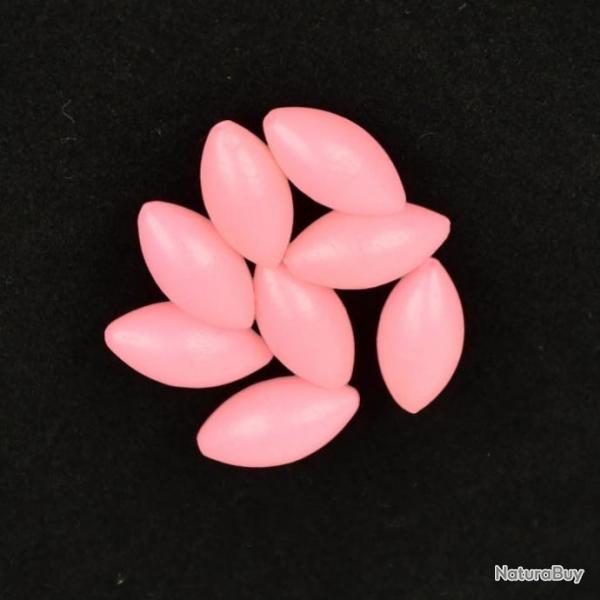 Perles ovales flottantes Sunset - Par 20 5x10 mm / Blanc - 7x15 mm / Phosho rose