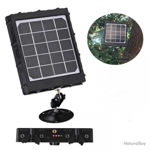 Kit Panneau solaire pour rechargement de camra de chasse d'observation 8000mah 188x157x36mm