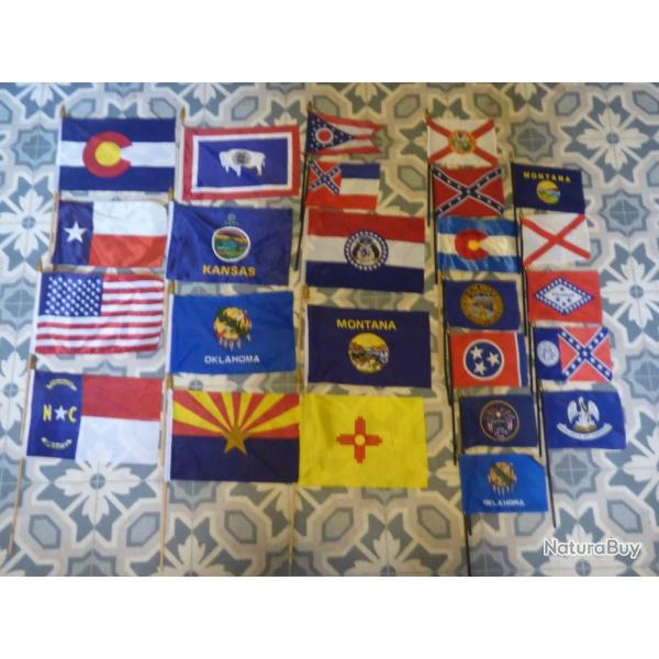 lot de 25 petits drapeaux americains objet western
