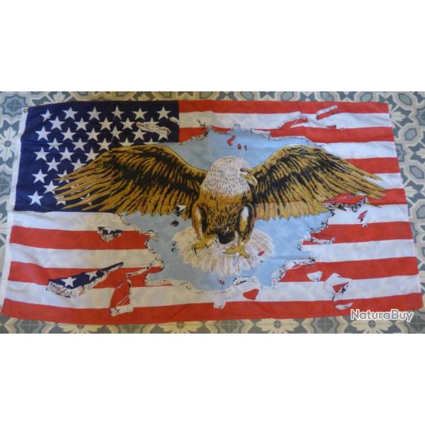 drapeau americain avec aigle objet western