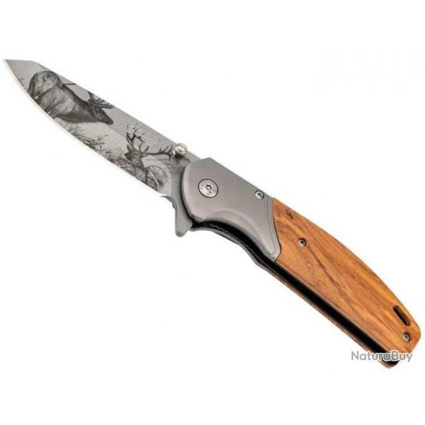 HERBERTZ - Couteau Olivier Cerfs Inox 11.5 cm