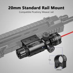 Pointeur laser tactique ROUGE avec switch déporté + 2 montages (en 8 et rail 20mm)