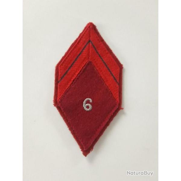 LOSANGE DE BRAS DE CAPORAL DU 6 EME REGIMENT MDICAL