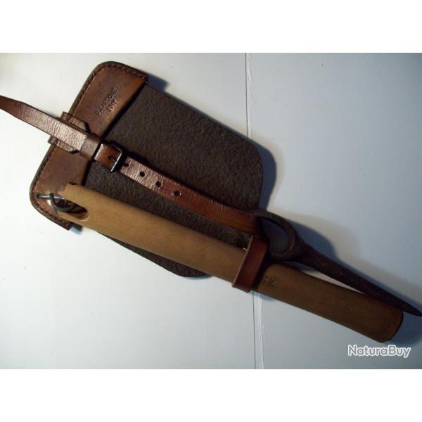 militaria ww1 cuir et pique pioche seurre modèle 1909 francais  14/18 poilu tranchée