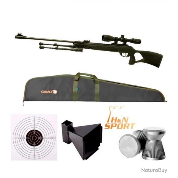 PACK-2 GAMO AVEC BIPIED G-MAGNUM 1250 C.,6.35, 19,9 j+ Piston 45 Jul+ Lunette 4-16x40AO R.MilDot