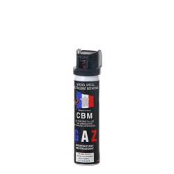 Bombe lacrymogène GAZ CS 75ml sécurité CBM (fabriqué en France)