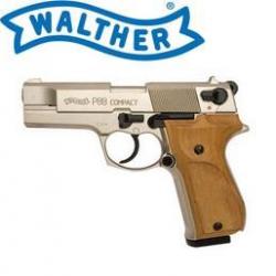 Pistolet WALTHER  P88 Chrome Cross Bois  10 coups  /  Cal. 9mm à blanc