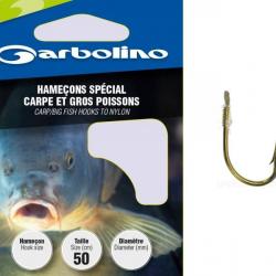 HAMECONS MONTES GARBOLINO SPECIAL CARPE ET GROS POISSONS PAR 10 Taille 14 0.14mm