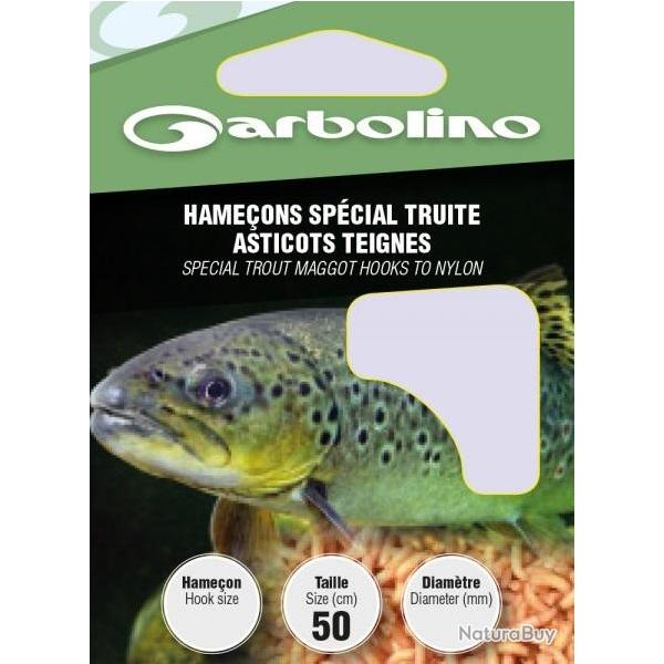 HAMECONS MONTES GARBOLINO SPECIAL TRUITE ASTICOT TEIGNE PAR 10 Taille 16 0.12mm