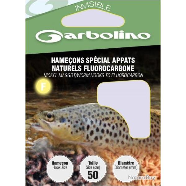 HAMECONS MONTES GARBOLINO SPECIAL APPATS NATURELS FLUOROCARBONE PAR 10 Taille 14 0.12mm