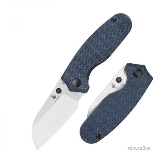 Couteau Kizer Towser S Blue Lame Acier 154CM Manche Richlite IKBS Linerlock Clip KIV3593SC1