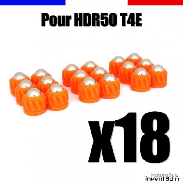 18 Slugs pour T4E HDR50 de UMAREX cal.50 bille 8mm poids 2,7g - Orange