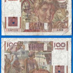 France 100 Francs 1950 Jeune Paysan Billet Frc Frs Frcs Europe