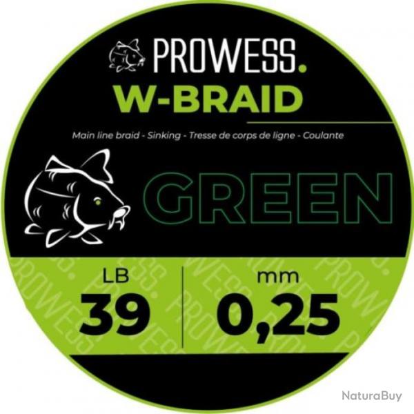 Tresse Prowess Corps de ligne W-Braid - 1000 m 30 lb / Vert / 0.20 mm - 30 lb / Vert / 0.20 mm
