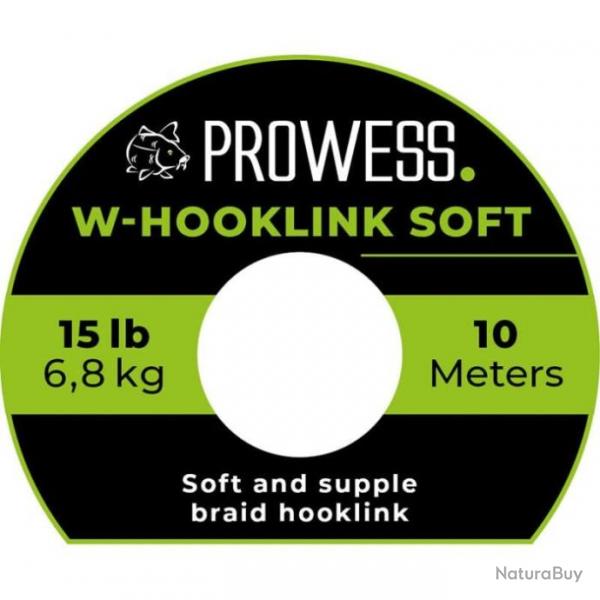 Tresse bas de ligne Prowess W-Hooklink Soft - 10 m - 15 lb / Vert