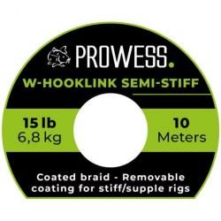Tresse à bas de ligne Prowess W-Hooklink Semi-Stiff - 10 m - 15 lb / Vert