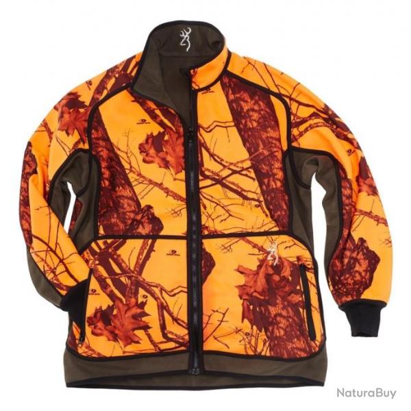 Veste polaire BROWNING POWERFLEECE REVERSIBLE camo orange vert