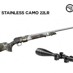 Carabine 22LR CZ 457 CAMO STAINLESS + Lunette Hawke FAST MOUNT 3-12X50 AO IR MIL DOT 