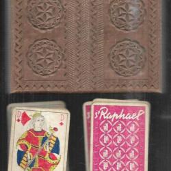boite bois vintage pour jeux de cartes et jeu de cartes publicitaire saint-raphael quinquina
