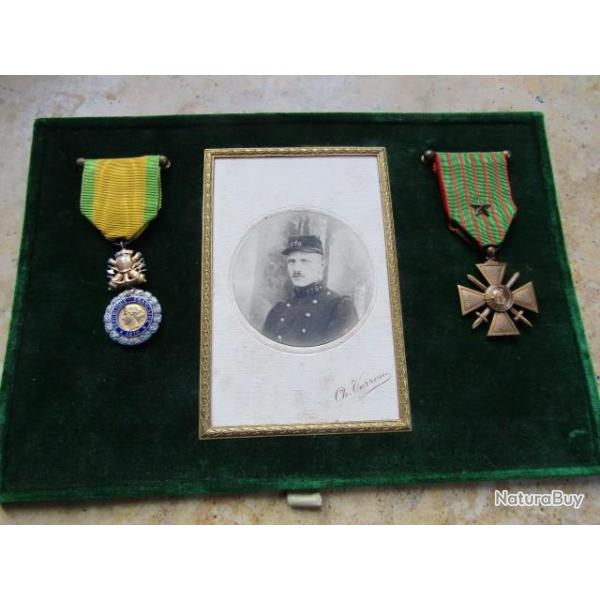 dcoration mdaille militaire croix guerre 1918 1 citation photo 128 territorial lot homogne