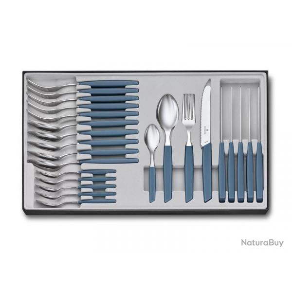 MENAGERE 24 PIECES VICTORINOX SWISS MODERN TABLE BLEUET