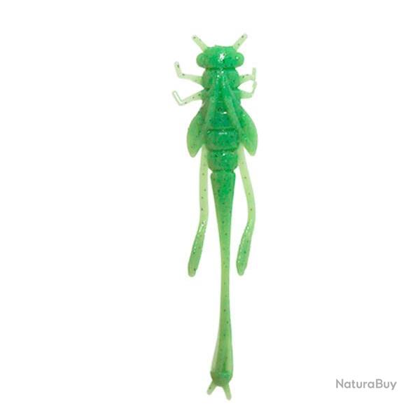 Leurre souple imitation de larve de zygoptre Vert paillet 4 cm Legobeleur