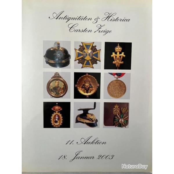 Album Antiquitten & Historica Carsten Zeige - 11 Auktion 18 Janvier 2003