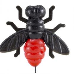 Leurre souple imitation de mouche Bicolore noir et rouge 1,5 cm Legobeleur