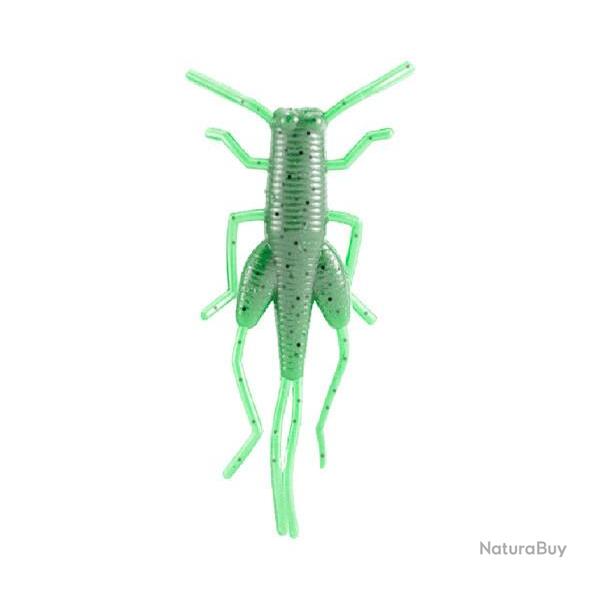 Leurre souple imitation de sauterelle Vert paillet 3,5 cm Legobeleur